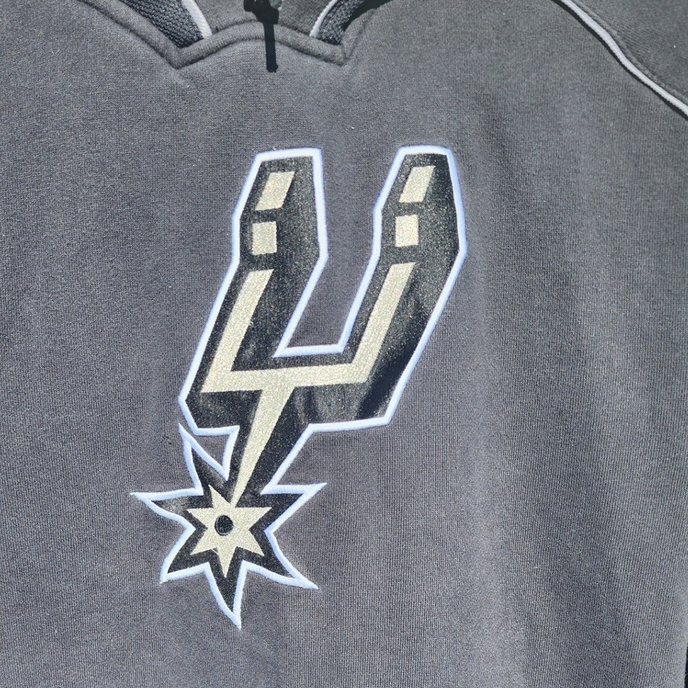 Adidas San Antonio Spurs NBA Hoodie Mens Small Black Raglan Sleeve Sweatshirt - Picture 3 of 7